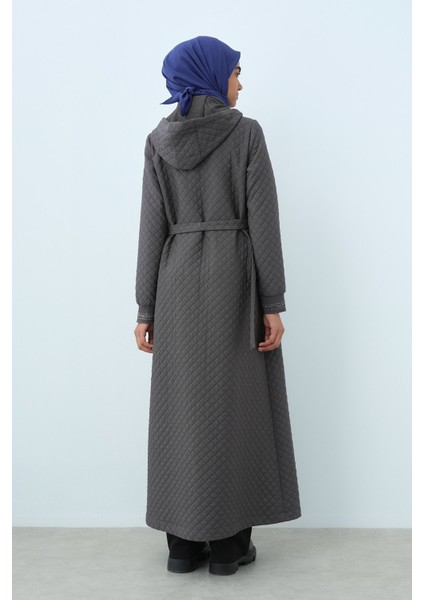 Ince Kapitone Kemer Toka Detaylı Pardesü Füme fırsatları