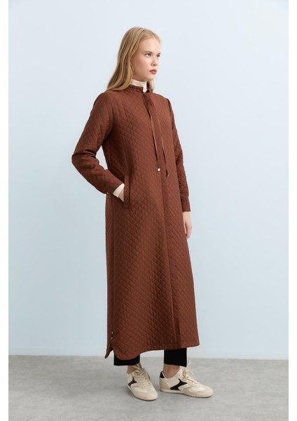 Ince Kapitone Bağcık Detaylı Pardesü Kahve fiyatları