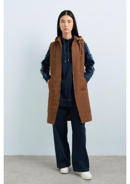 Arkası Ayarlamalı Kapitone Yelek Camel fırsatları