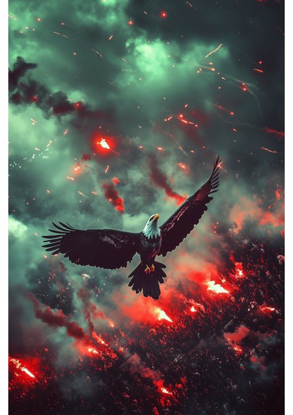 Alevlerin Kartalı, Kartal Posteri, Premium Baskı Poster, Taraftar Posteri, Hediyelik Ürün Önerisi fiyatları