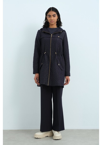 Ince Kapitone Gold Detaylı Kap Lacivert fiyatları