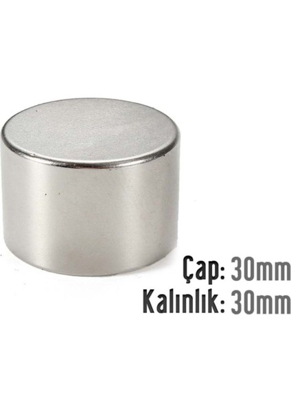 Çap 30MM x Kalınlık 30MM Neodyum Mıknatıs, Çok Güçlü Büyük Magnet modelleri