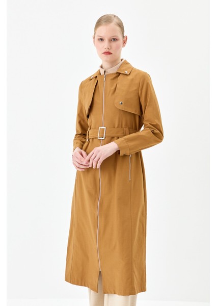 Kemer Detaylı Fermuarlı Kap Camel fırsatları