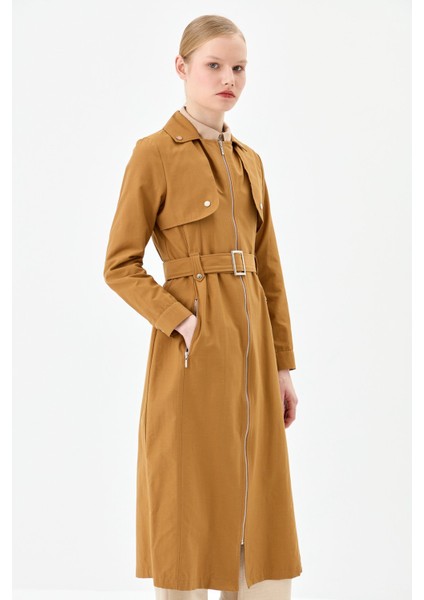 Kemer Detaylı Fermuarlı Kap Camel indirimleri