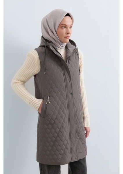 Cep Detaylı Kapitone Yelek Gri fiyatları