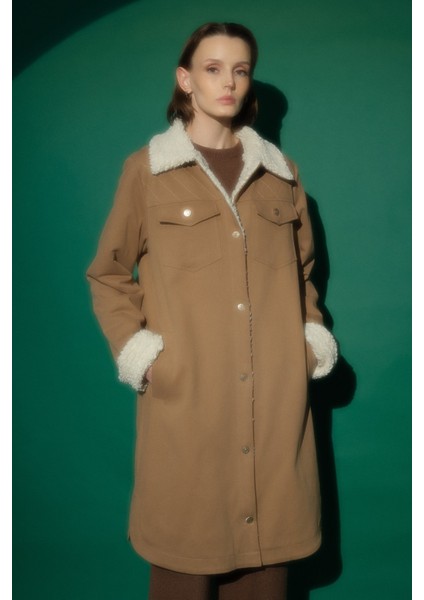 Kürk Astarlı Gabardin Kaban Vizon fiyatları