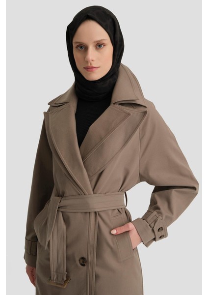 Seyyar Garni Yakalı Pardesü 24K8006 Vizon fırsatları