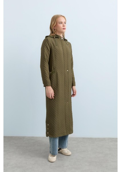 Ince Kapitone Cep Detaylı Spor Kap Haki fiyatları