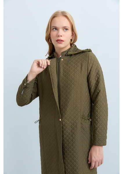 Ince Kapitone Cep Detaylı Spor Kap Haki fırsatları