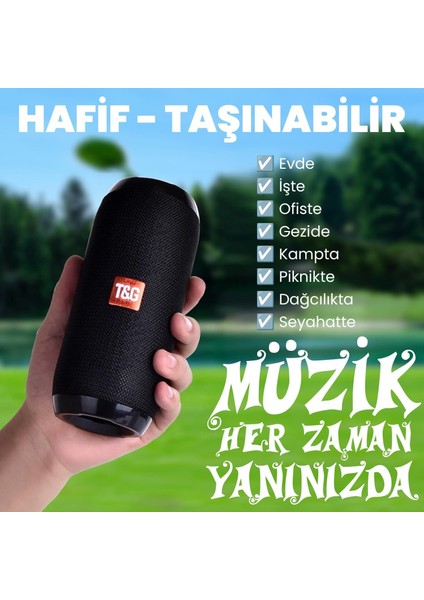 TG-117 Su Geçirmez Fm Radyo Subwoofer Baslı Bluetooth Kablosuz Outdoor Hoparlör