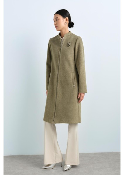 Fermuarlı Basic Kaban Haki fiyatları