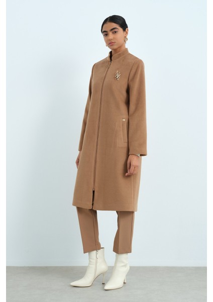 Fermuarlı Basic Kaban Camel fiyatları