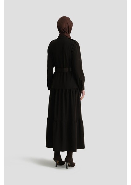 Kemerli Elbise 24K9909 Kahverengi indirimleri