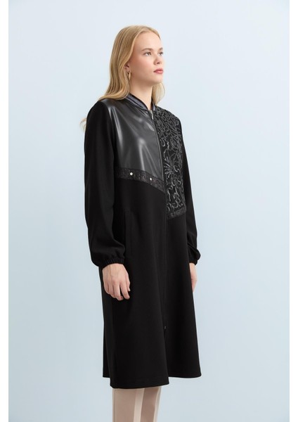 Deri ve Payet Garnili Örme Kap Siyah fiyatları