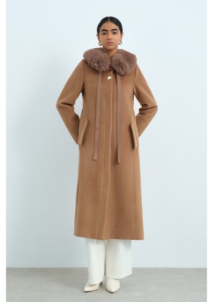 Seyyar Kürklü Düğme Detaylı Kaban Camel fiyatları