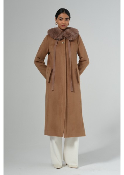 Seyyar Kürklü Düğme Detaylı Kaban Camel indirimleri