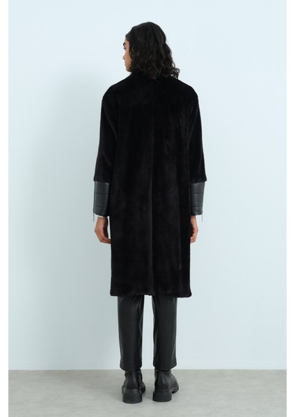 Deri Detaylı Angora Kaban Siyah fırsatları