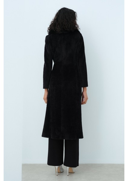 Kürk Yakalı Angora Kaban Siyah fırsatları