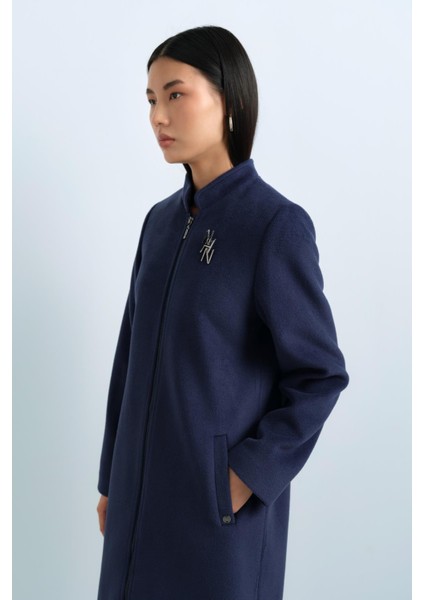 Fermuarlı Basic Kaban Indigo modelleri