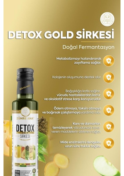 Detox Gold Sirkesi Doğal Fermantasyon 250 ml