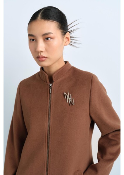 Fermuarlı Basic Kaban Kahve modelleri