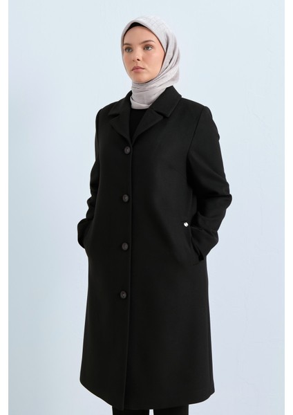 Büyük Beden Mono Kapama Kaban Siyah modelleri