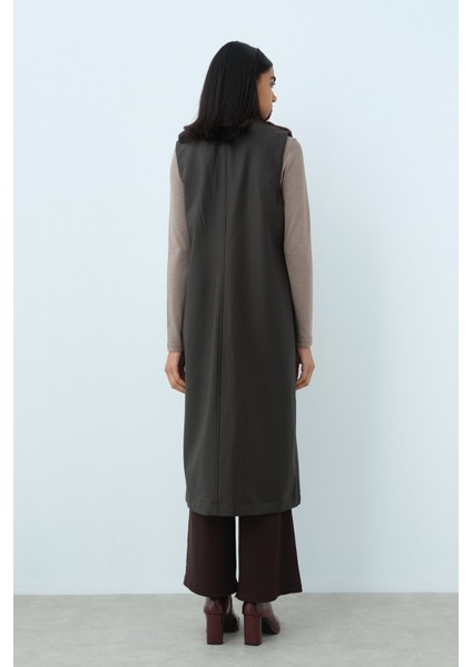 Rahat Kalıp Peluş Mixli Deri Yelek Kahve fırsatları