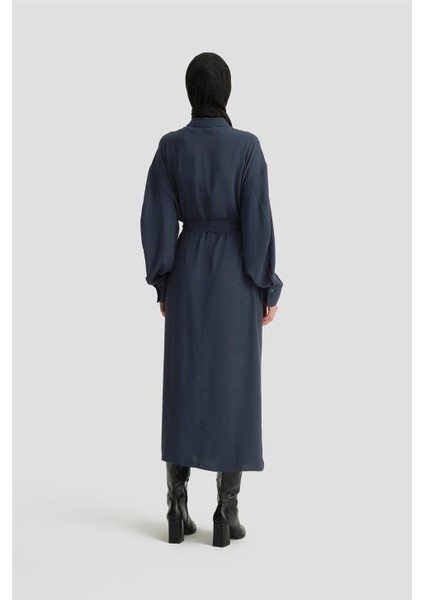 Kapaklı Cepli Elbise ORT9925 Petrol fırsatları