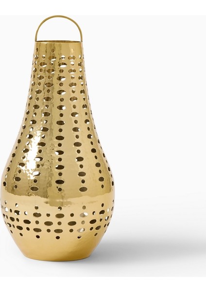 Reya Büyük Fener, Antik Pirinç Kaplamalı Zarif Tasarım (17CM)