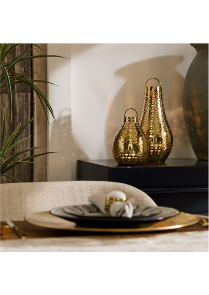 Reya Büyük Fener, Antik Pirinç Kaplamalı Zarif Tasarım (17CM) fiyatları