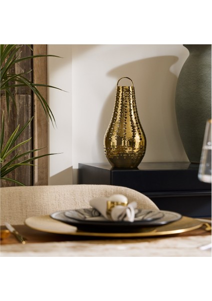 Reya Büyük Fener, Antik Pirinç Kaplamalı Zarif Tasarım (17CM) fırsatları