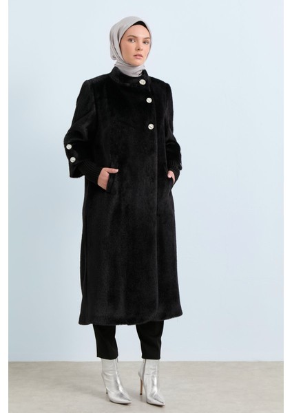 Büyük Beden Angora Kaban Siyah fırsatları