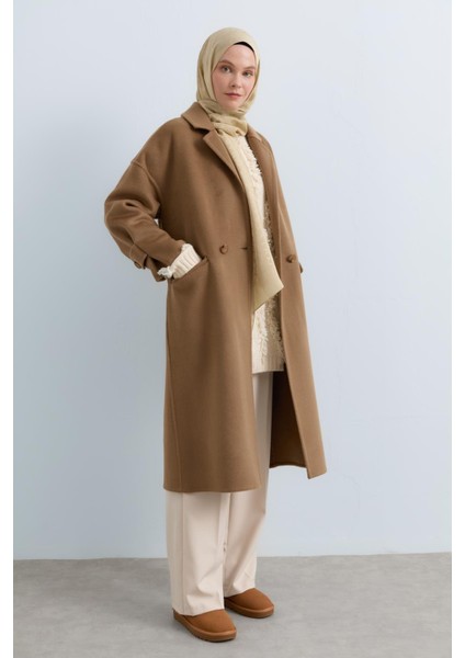 Oversize %100 Yün Kaban Vizon indirimleri