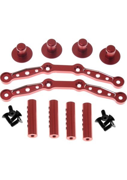 Rc Araba Gövde Direği Bağlantıları Metal Ön ve Arka Kabuk Kolonu Kırmızı (Yurt Dışından)
