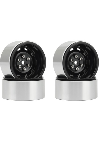 4 Adet 1.9 Inç Metal Beadlock Tekerlek Göbeği Jantı Siyah (Yurt Dışından)
