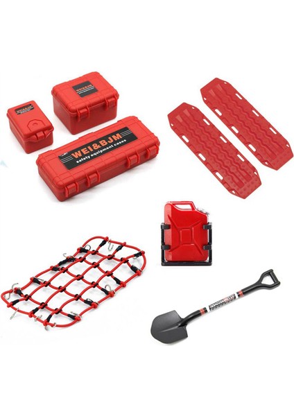 8pc Simüle Bavul Bagaj Ağı Kürek Trx4 110 Rc Araba Kırmızı (Yurt Dışından)