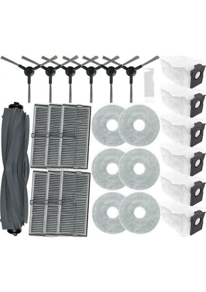 Dreame Mova E30 Ultra Vakum Yedek Parçaları Ana Silindir Yan Fırça Hepa Filtre Paspas Bezi Toz Torbaları Aksesuarları A (Yurt Dışından)