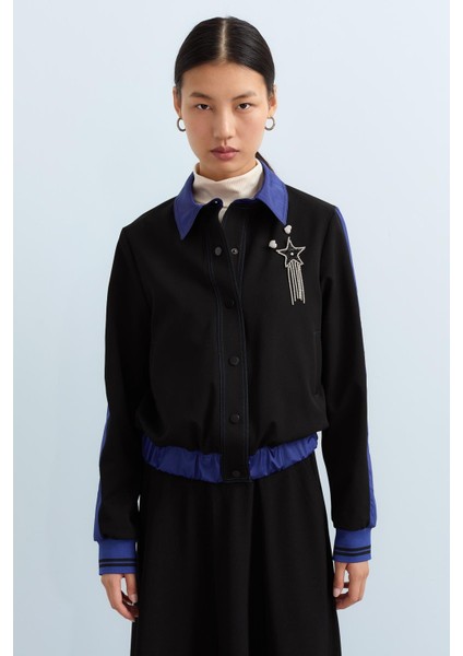 Şerit Detaylı Spor Ceket Siyah indirimleri