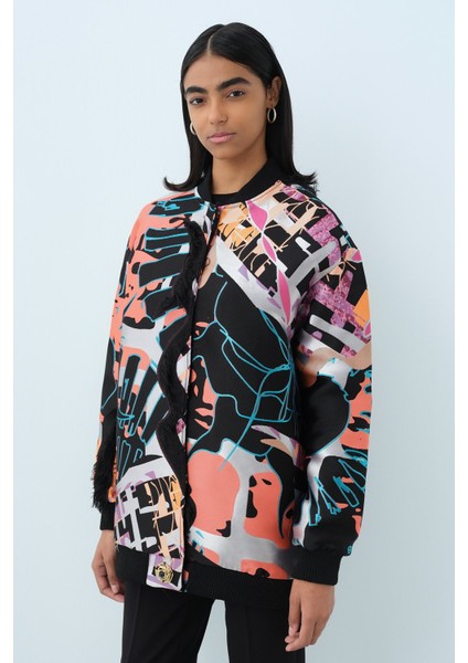 Special Bomber Ceket Siyah - Pembe