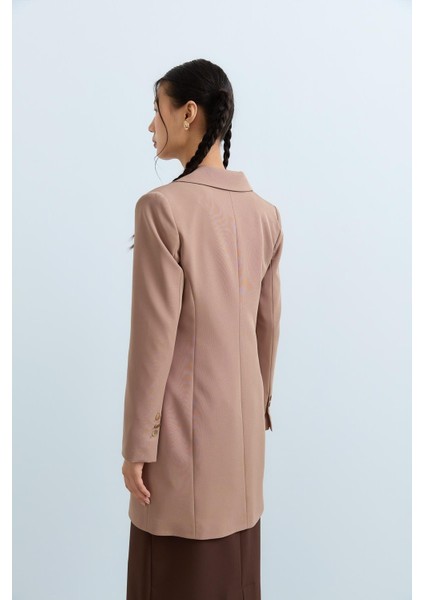 Metal Düğmeli Blazer Ceket Vizon fırsatları