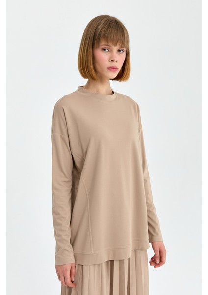 Örme Basic Bluz Bej