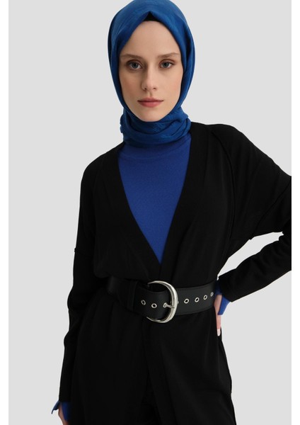 Basic Uzun Hırka 24KD2003 Siyah