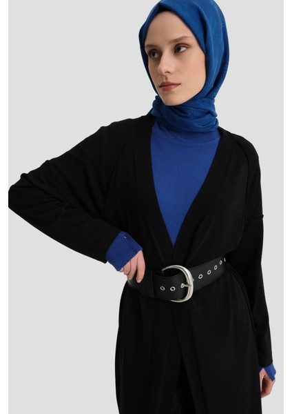 Basic Uzun Hırka 24KD2003 Siyah