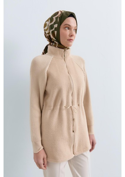 Fermuarlı Peluş Ceket Bej modelleri