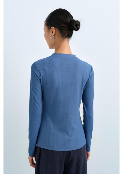 Sıfır Yaka Bluz Indigo fırsatları