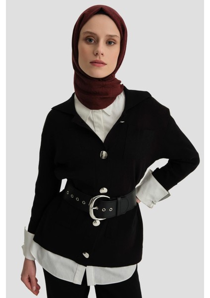 Metal Düğmeli Triko Takım 24KD4212 Siyah fiyatları