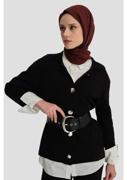 Metal Düğmeli Triko Takım 24KD4212 Siyah fırsatları