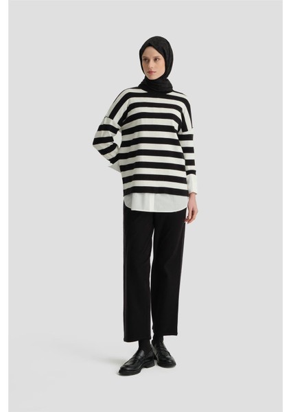 Çizgili Triko Takım 24KD4213 Siyah modelleri