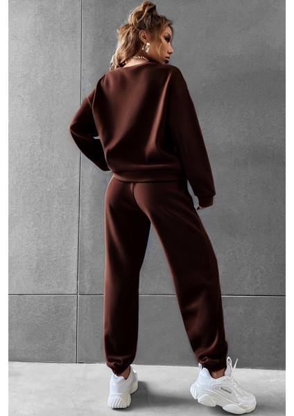 Kadın Basic Trend Model Bisiklet Yaka Eşofman Takımı