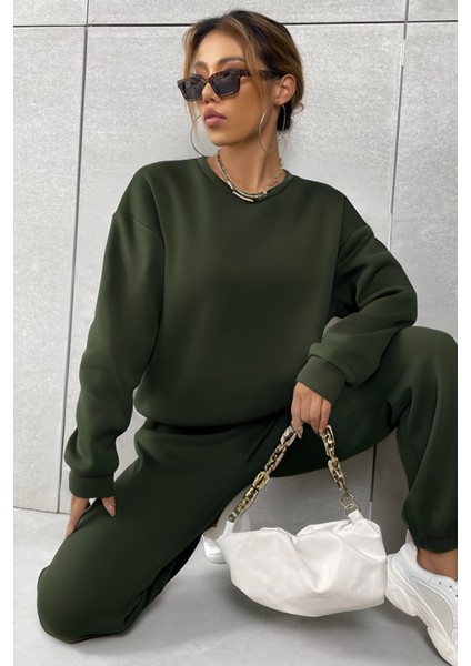 Kadın Basic Trend Model Bisiklet Yaka Eşofman Takımı